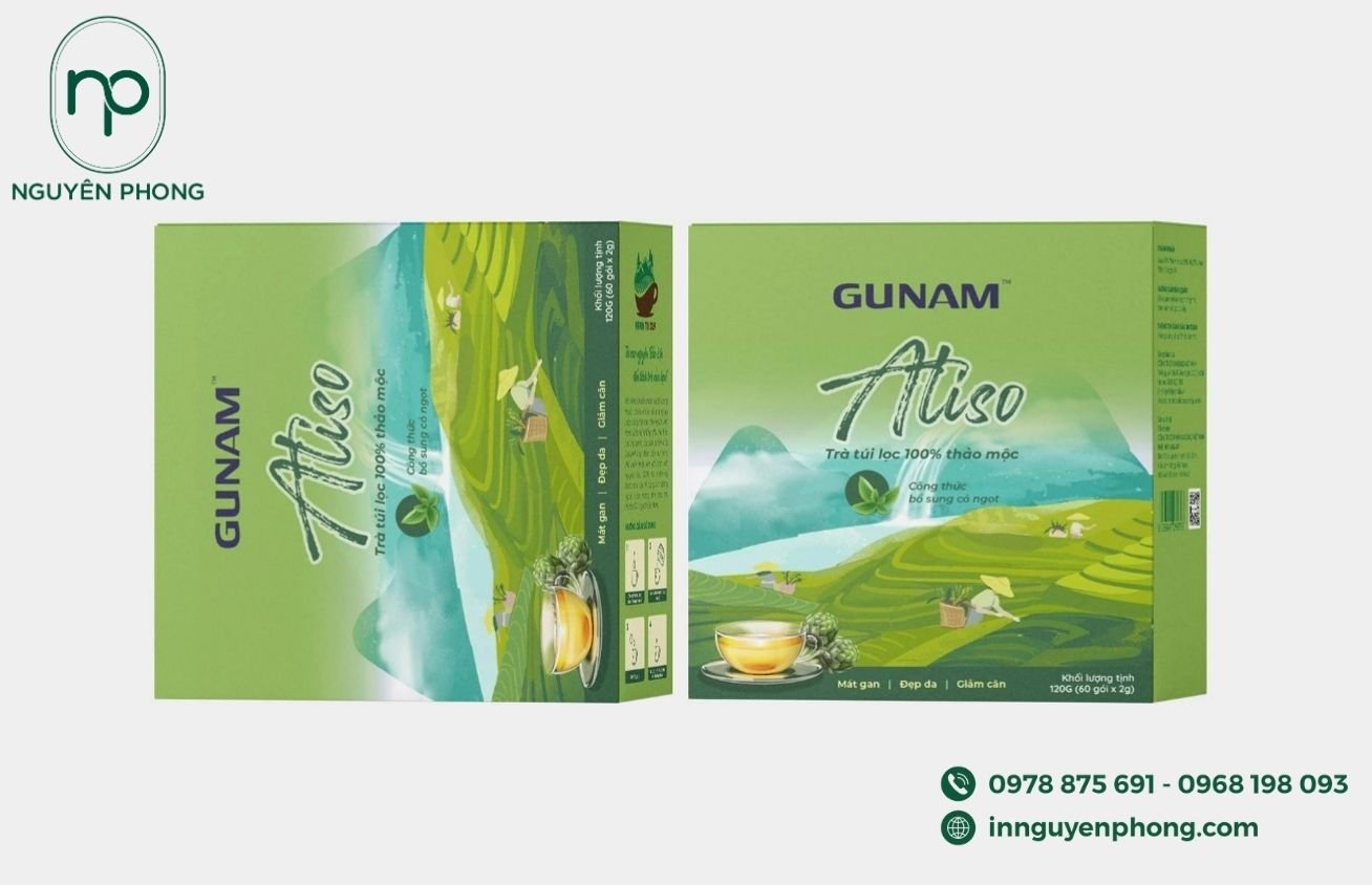 Mẫu hộp giấy đựng trà atiso đẹp 